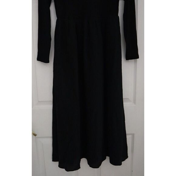 Joie DR035187881 Women's Sz M Black Racine Silk Square Neck Maxi Dress - Picture 6 of 15